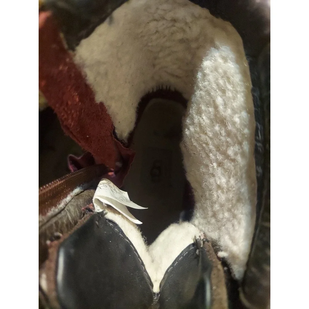UGG Women's Kesey Brown Leather Waterproof Winter Boots Lace Zip Size 9 Y2K Boho